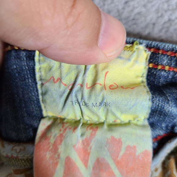 Vintage Marlow‎ Jeans Crop Size 5 Blue Japanese Denim Cotton Blend Snap Button - Picture 3 of 16